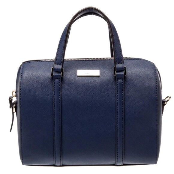 DESIGNER KATESPADE BLUE LEATHER TOP HANDLE ADJUSTABLE SHOULDER STRAP ZIP TOP BAG - Picture 9 of 15